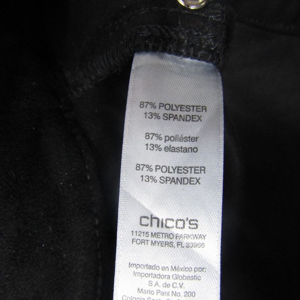 Chico's Pants Womens 2.5 Black Microfiber Straight Leg Stretch Dress Career - Picture 3 of 8